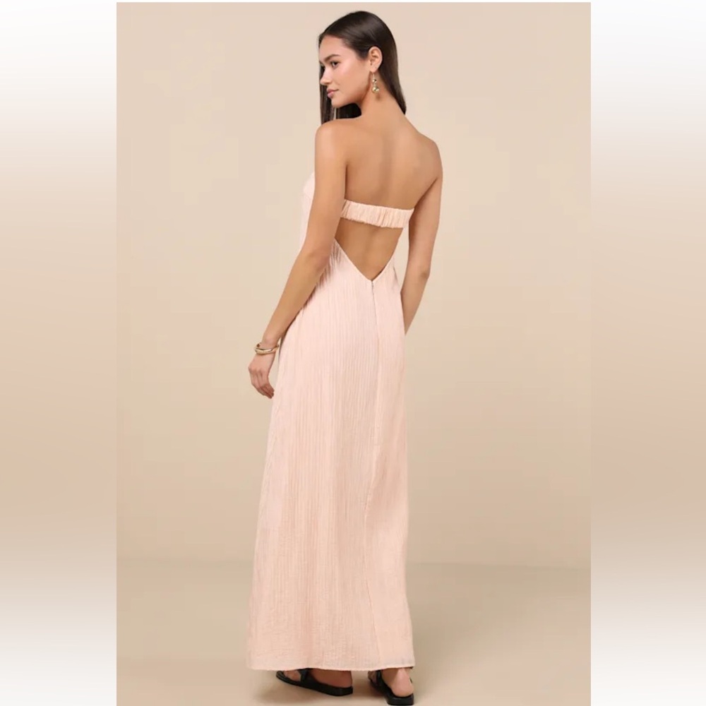 Lulu's Blush Backless Maxi Dress